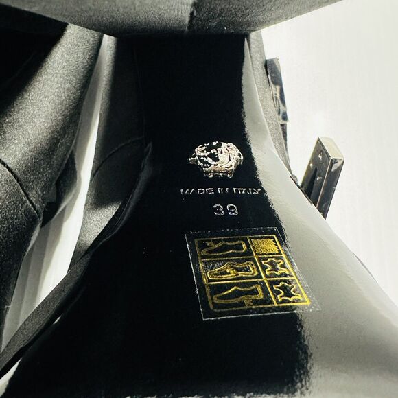 Versace Aevitas Satin Mary Jane Buckle Platform Black Pump Size 39/ 9 NWB $1,575 - Picture 12 of 14